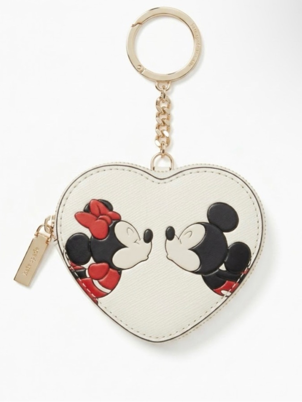 Disney x Kate Spade Mickey & Minnie Heart Coin Purse Keychain Charm